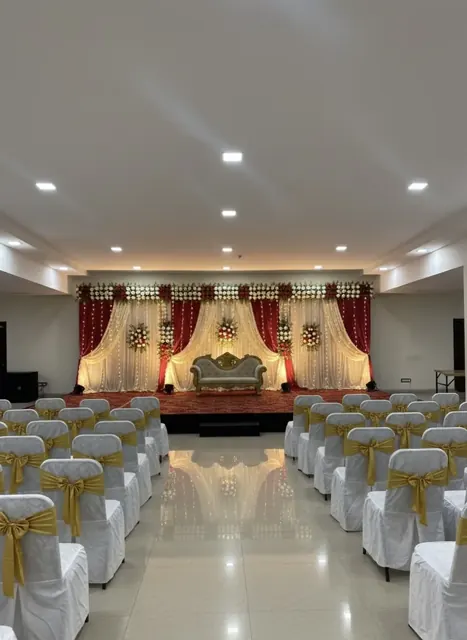 Wedding stage and seating in the banquet hall