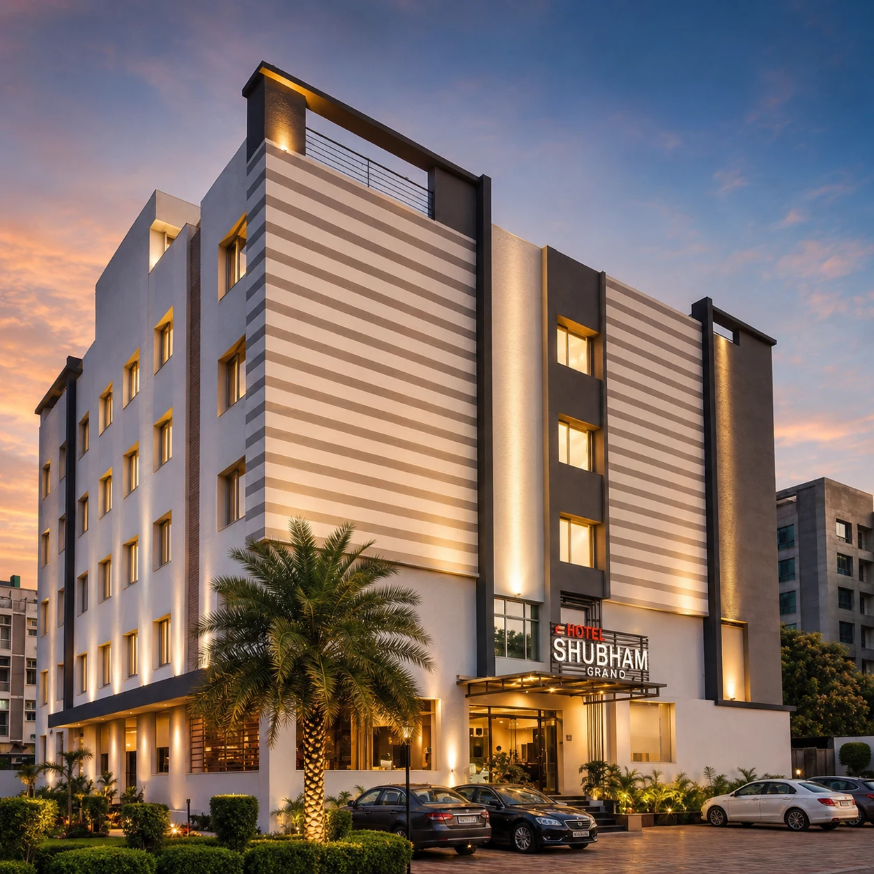 Exterior view of the Shubham Hotels Bhubaneswar property